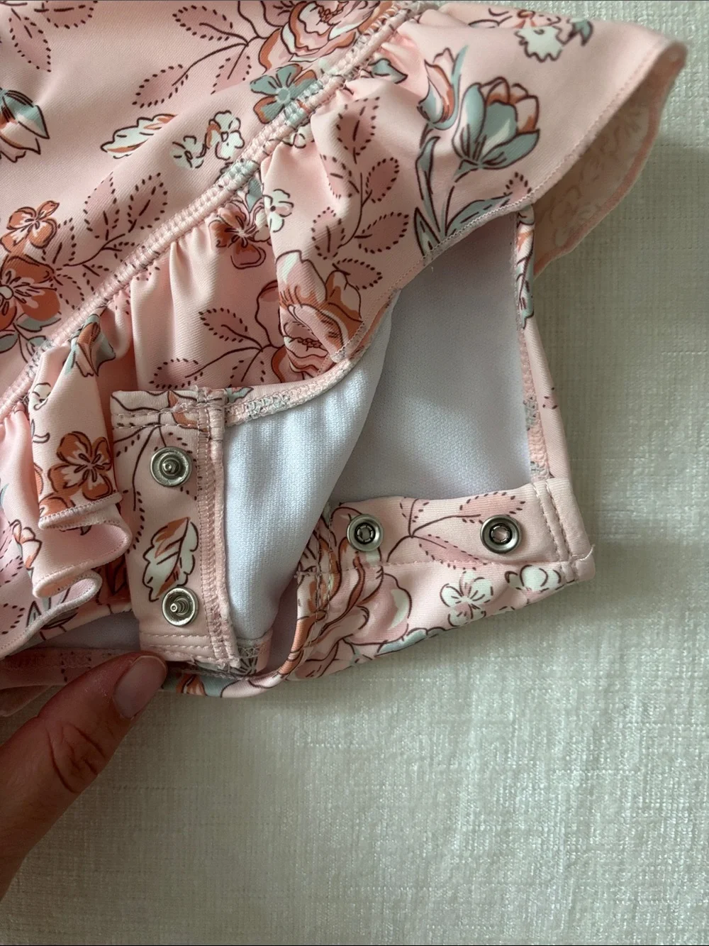 Gerber Pink Floral Long-Sleeve One-Piece Swimsuit